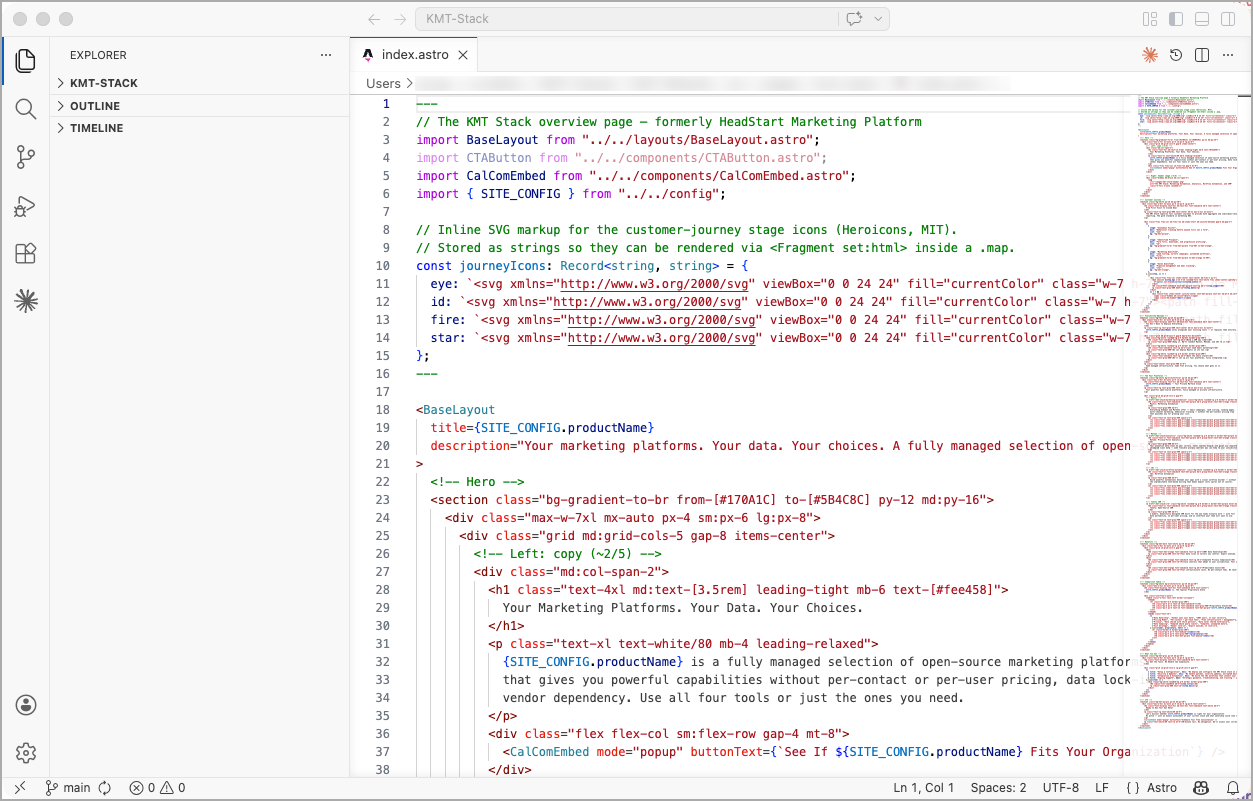 A KMT webpage in Astro